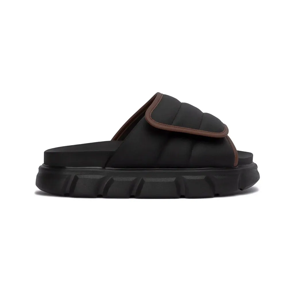 Ảnh Dép Nam Nữ Tăng Chiều Cao THE LARVA WOLF SLIDE SANDAL - BLACK & BROWN 1