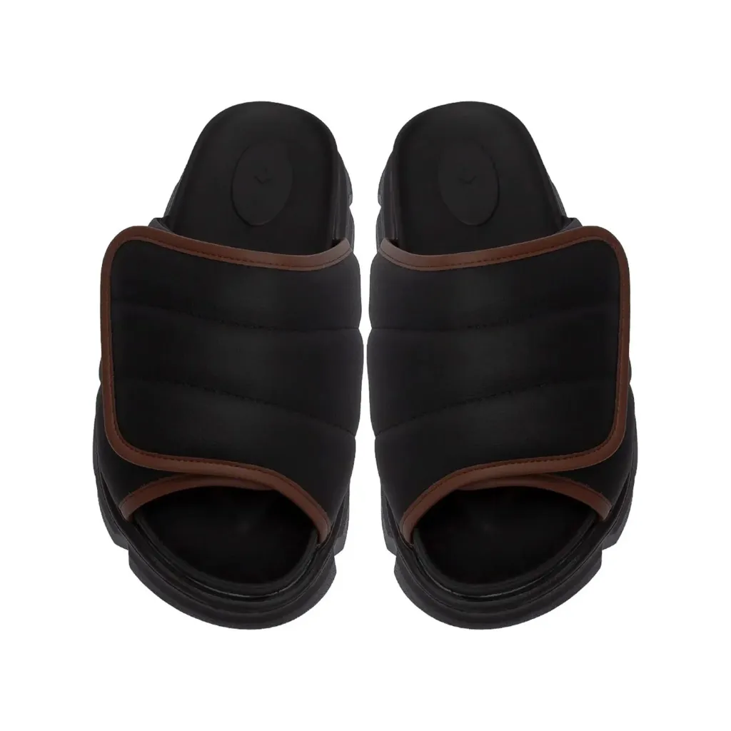 Ảnh Dép Nam Nữ Tăng Chiều Cao THE LARVA WOLF SLIDE SANDAL - BLACK & BROWN 4