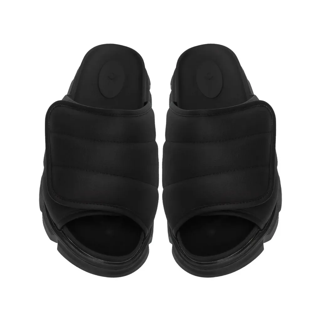 Ảnh Dép Nam Nữ Tăng Chiều Cao THE LARVA WOLF SLIDE SANDAL - FULL BLACK 4