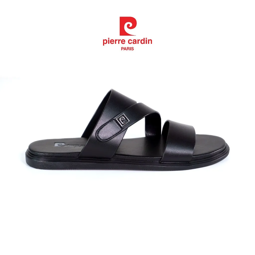 Ảnh Dép nam Pierre Cardin Pháp da bò thật cao cấp, thiết kế quai chéo, đế cao su 161 - Hàng chính hãng 4