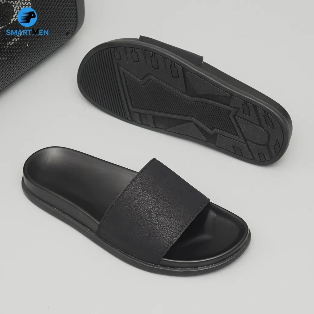 Ảnh Dép nam quai ngang Da cao cấp SMARTMEN DC-11 Đen 2