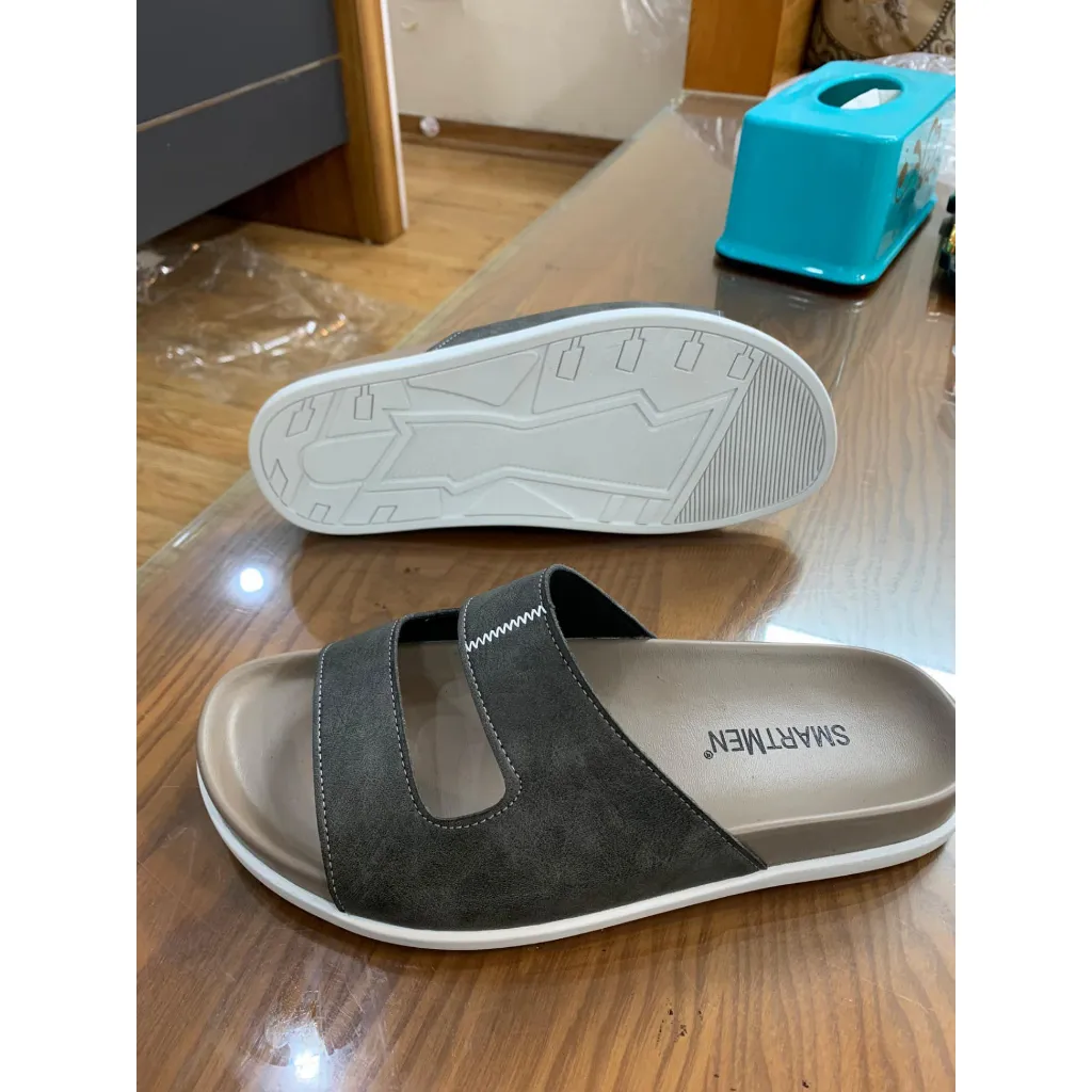 Ảnh Dép nam quai ngang Da cao cấp SMARTMEN DC-19 Xám 4