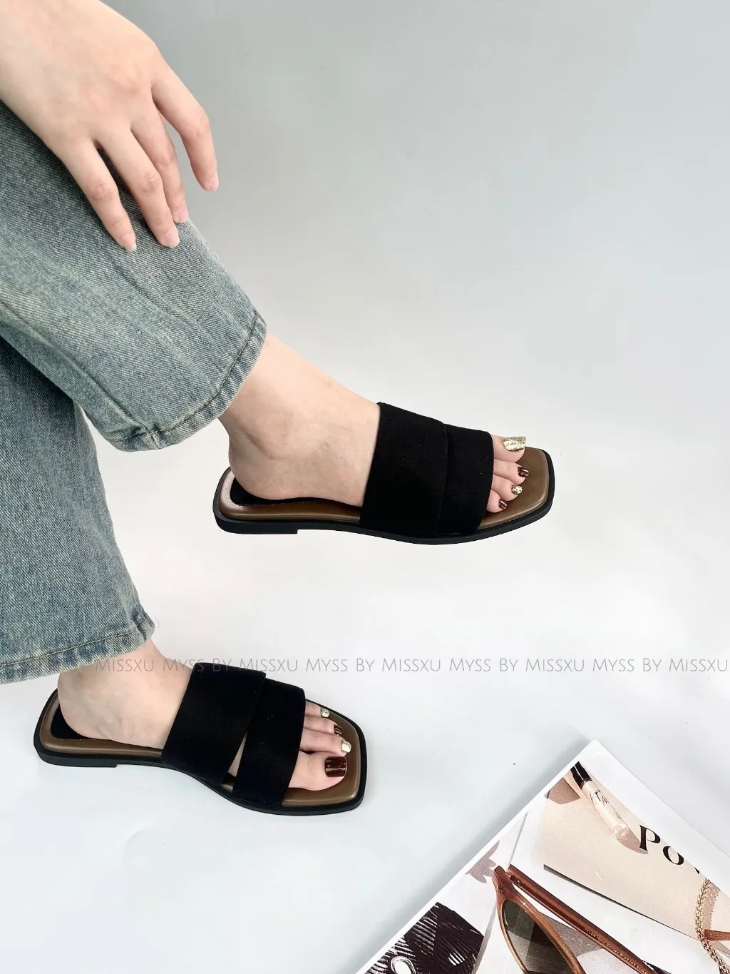 Ảnh Dép nữ MYSS quai ngang bản lớn 1,5cm thời trang - DE200 2