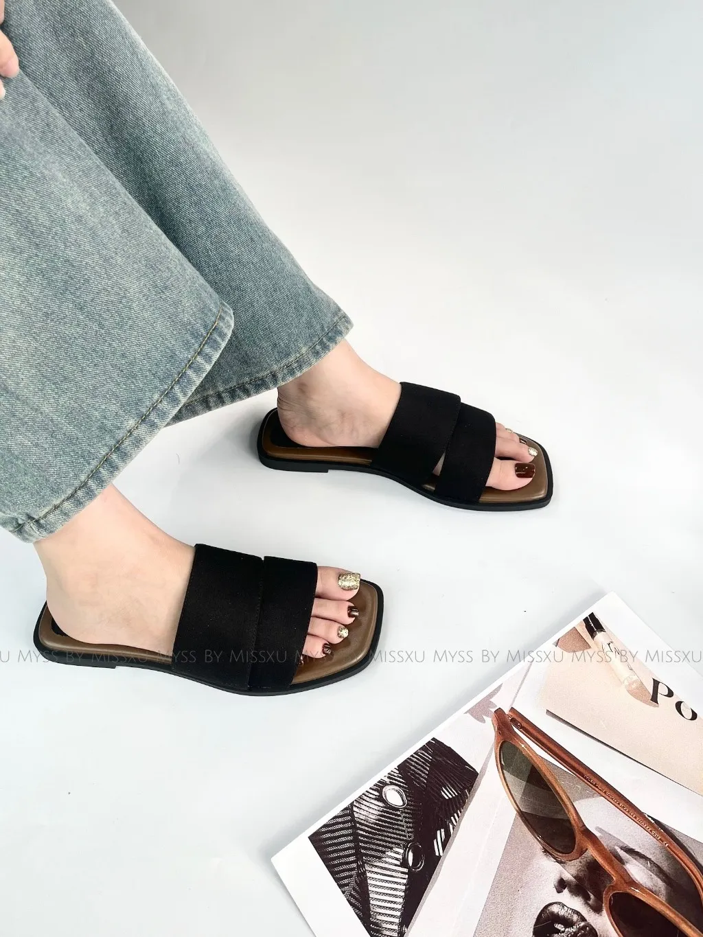 Ảnh Dép nữ MYSS quai ngang bản lớn 1,5cm thời trang - DE200 3