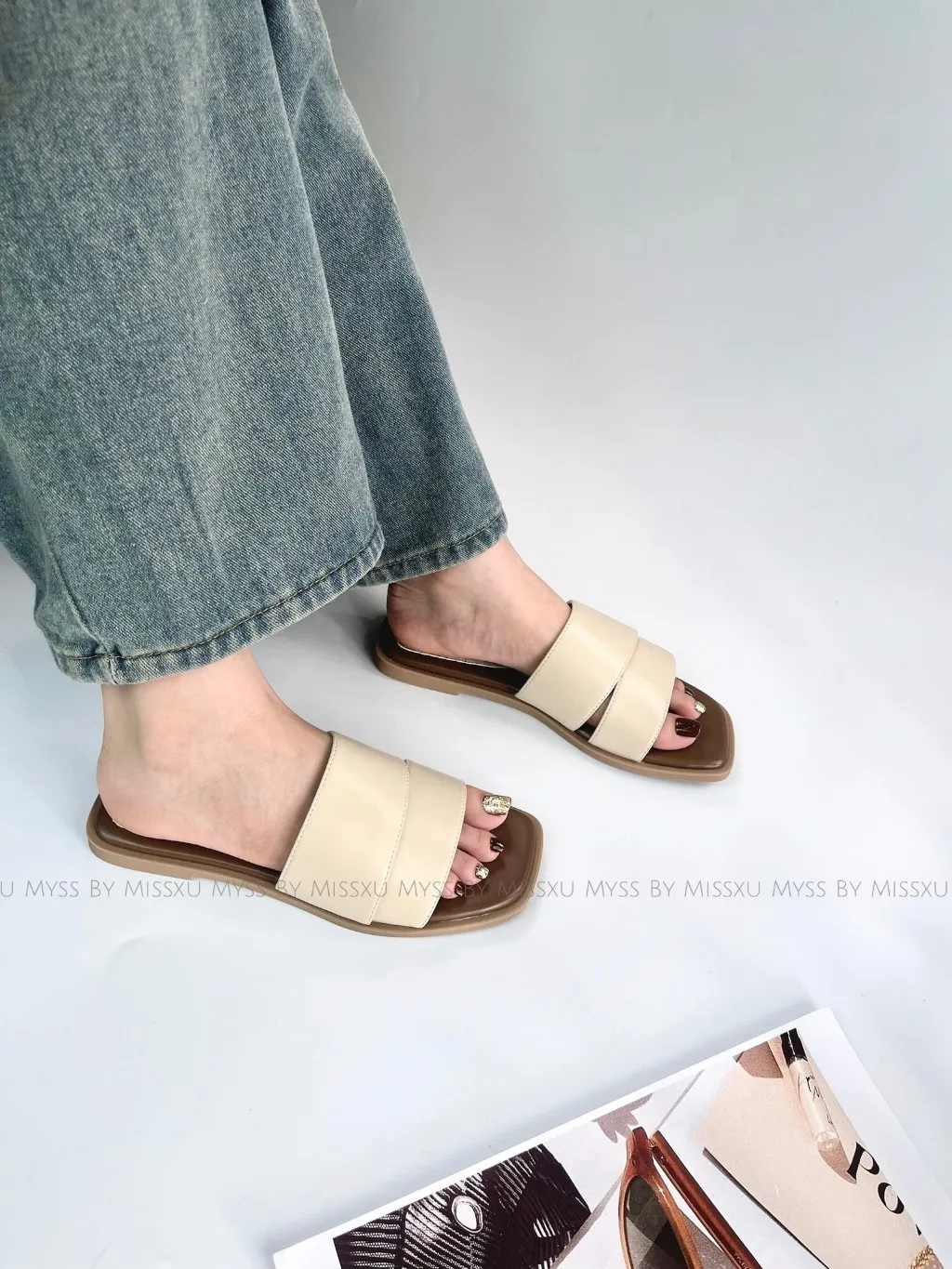 Ảnh Dép nữ MYSS quai ngang bản lớn 1,5cm thời trang - DE200 4