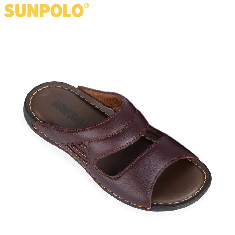 Ảnh Dép Quai Ngang Nam Da Bò SUNPOLO DQN024 1