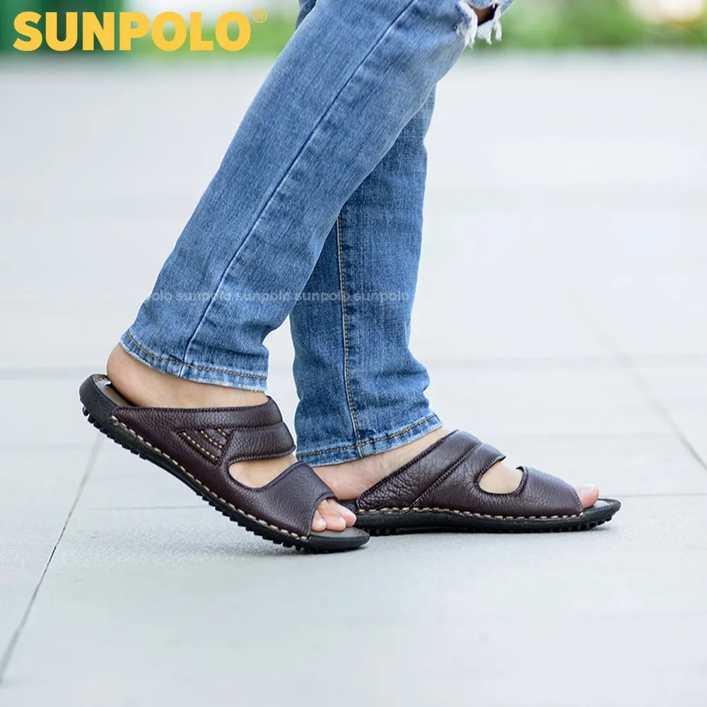 Ảnh Dép Quai Ngang Nam Da Bò SUNPOLO DQN024 4