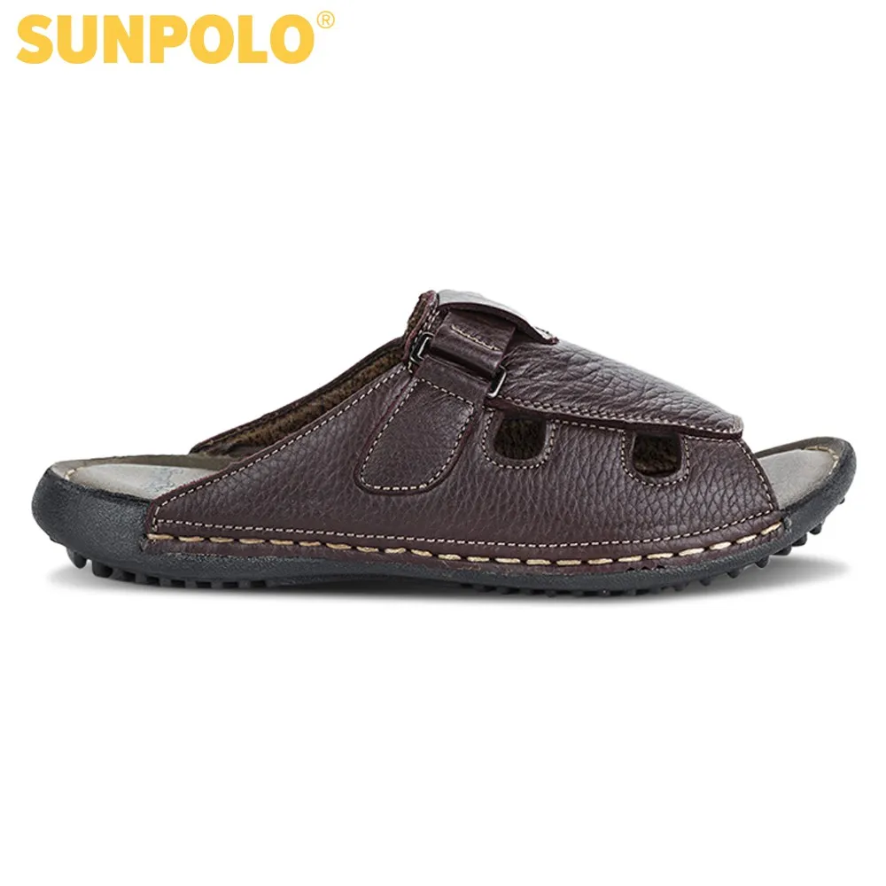 Ảnh Dép quai ngang nam da bò SUNPOLO DQN003 1