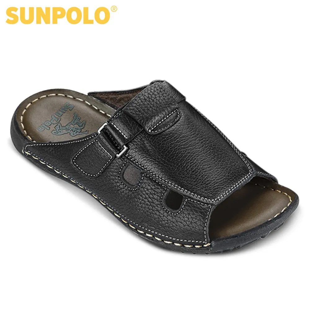 Ảnh Dép quai ngang nam da bò SUNPOLO DQN003 4