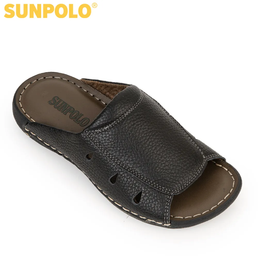 Ảnh Dép Quai Ngang Nam Da Bò SUNPOLO DQN025 1