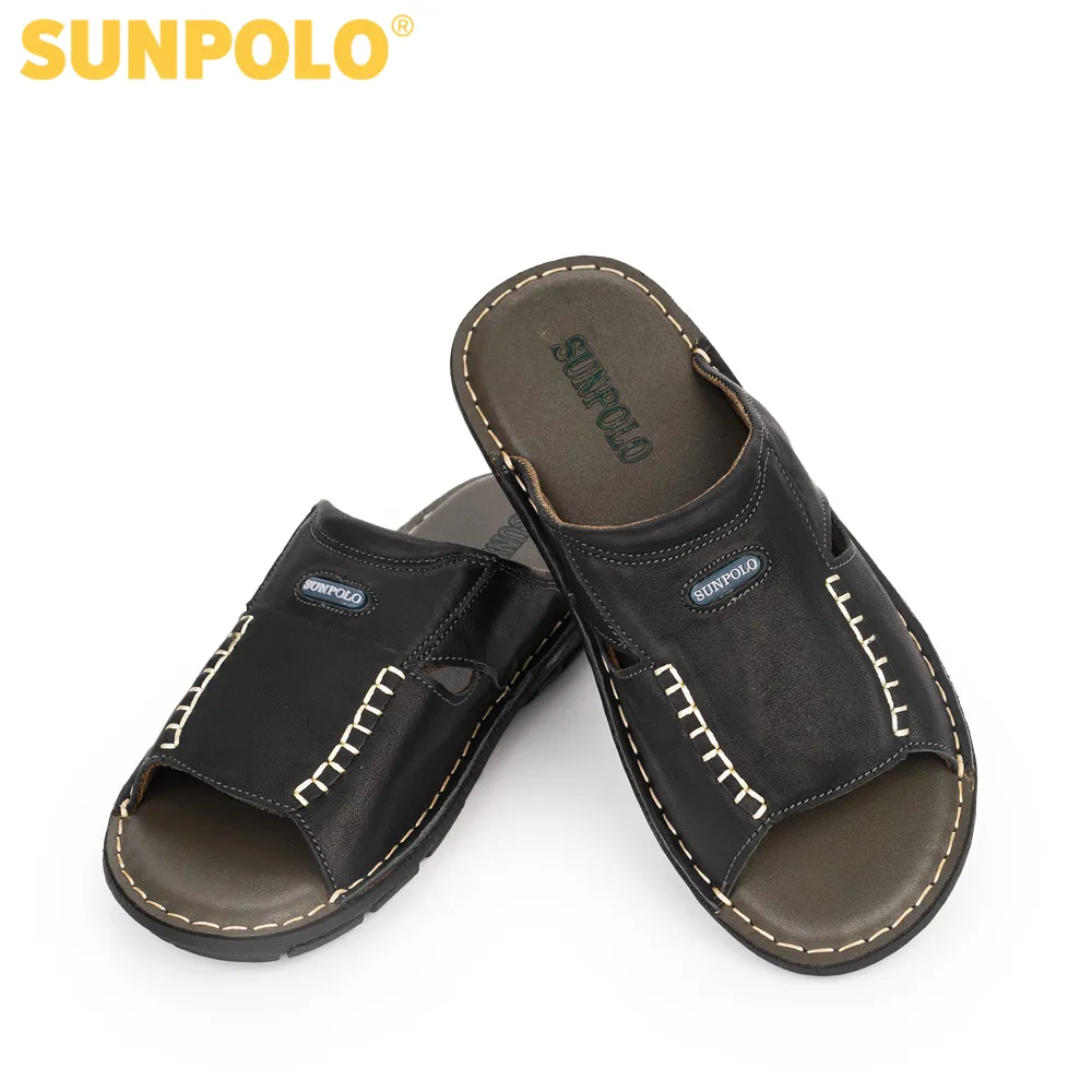 Ảnh Dép quai ngang nam da bò cao cấp Có size lớn 44, 45 SUNPOLO AQN012 4