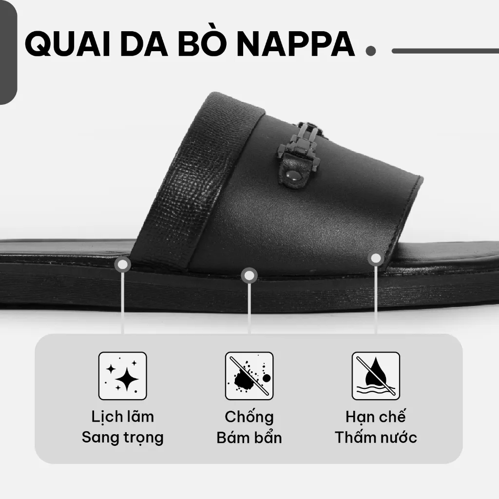 Ảnh Dép quai ngang nam G2 kiểu dép lê chữ h quai da bò thời trang cao cấp thích hợp đi làm, đi chơi 2