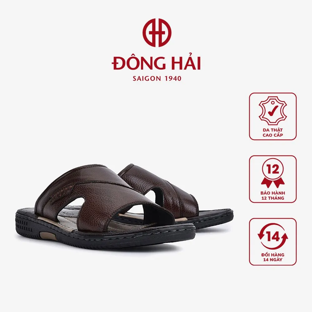 Ảnh Dép Quai Ngang Nam Đông Hải Da Cao Cấp Êm Chân - D1132 2