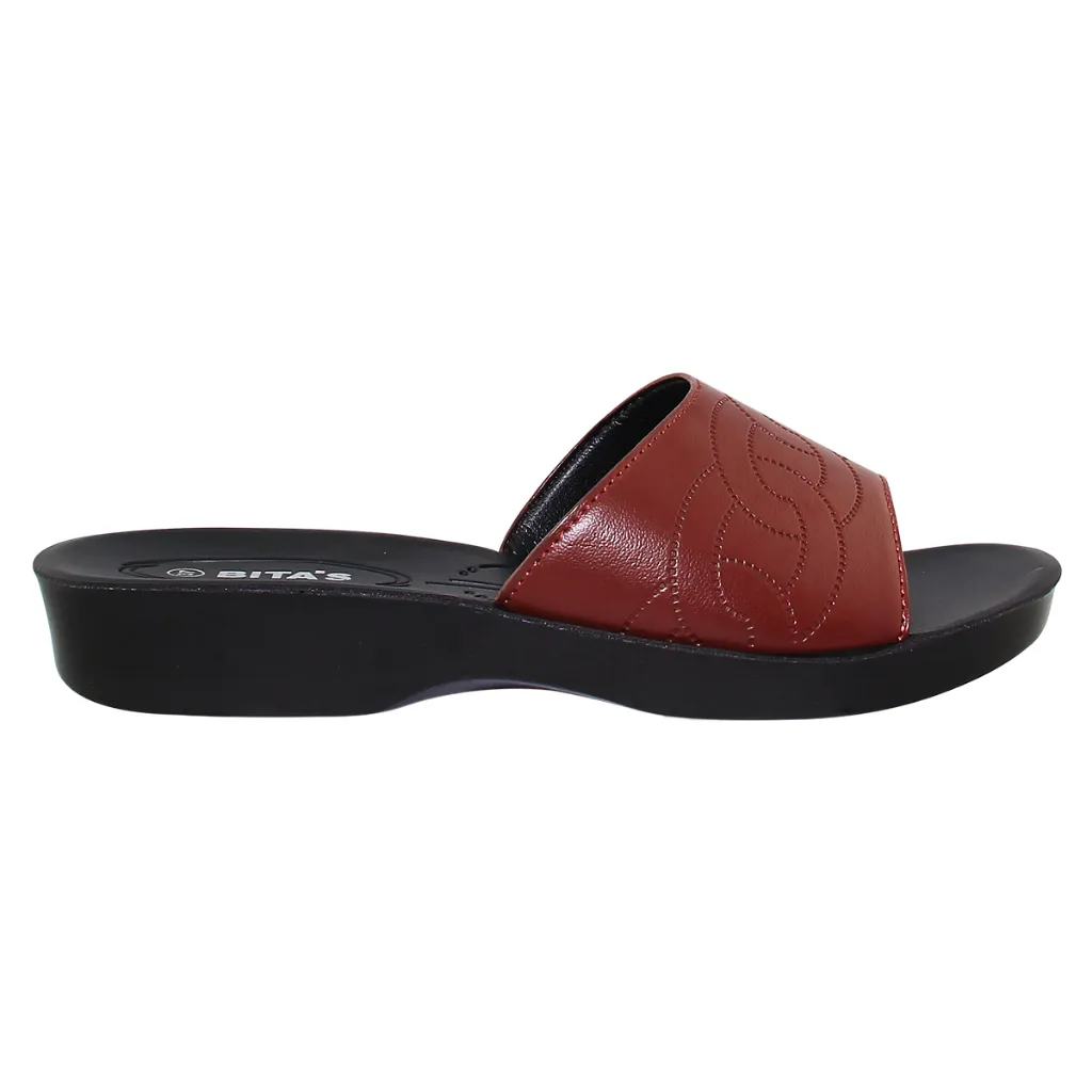 Ảnh Dép quai ngang nữ Bita's DAN.120 (Đen + Nâu + Nho) 4