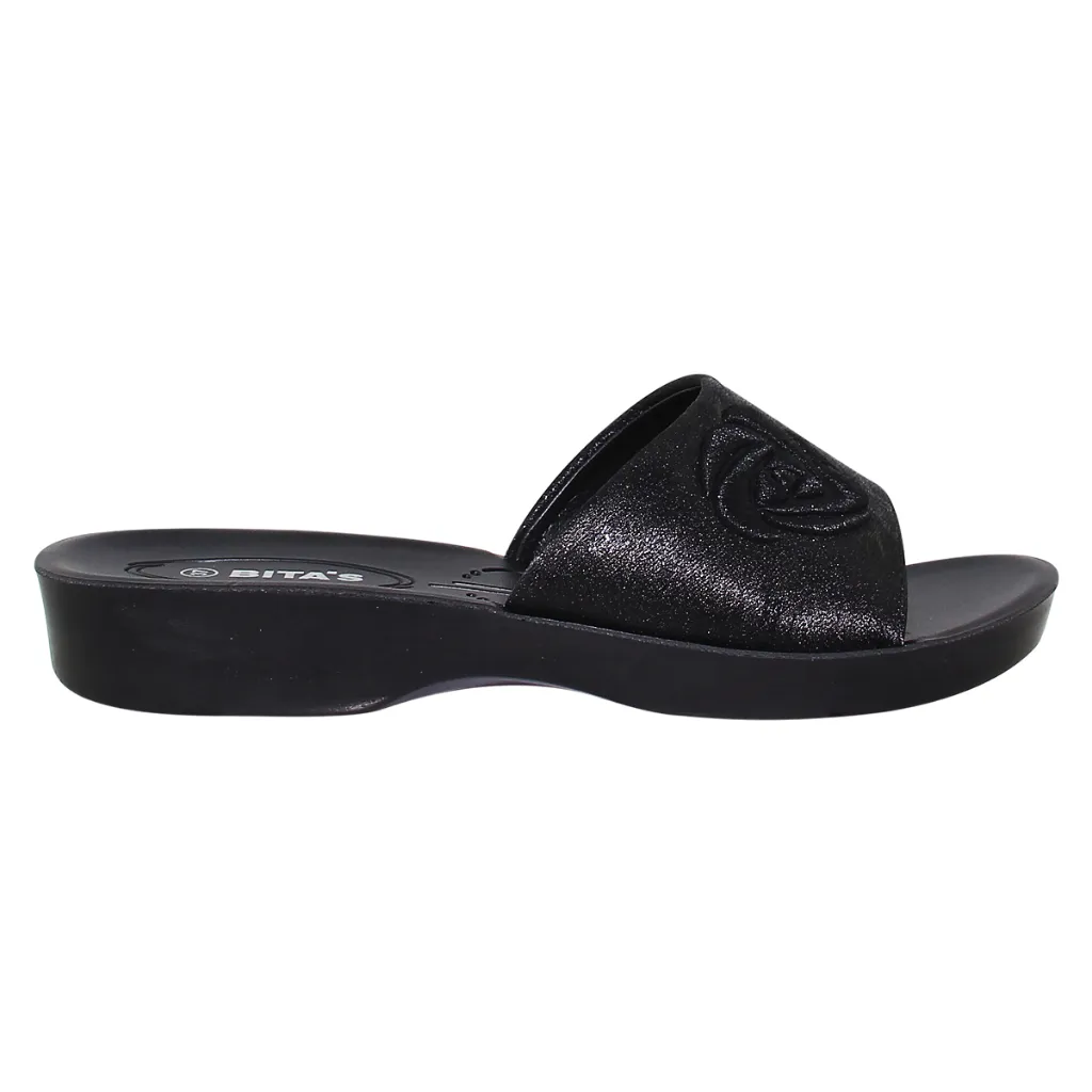 Ảnh Dép quai ngang nữ Bita's DAN.121 (Đỏ đô + Đen + Kem) 4