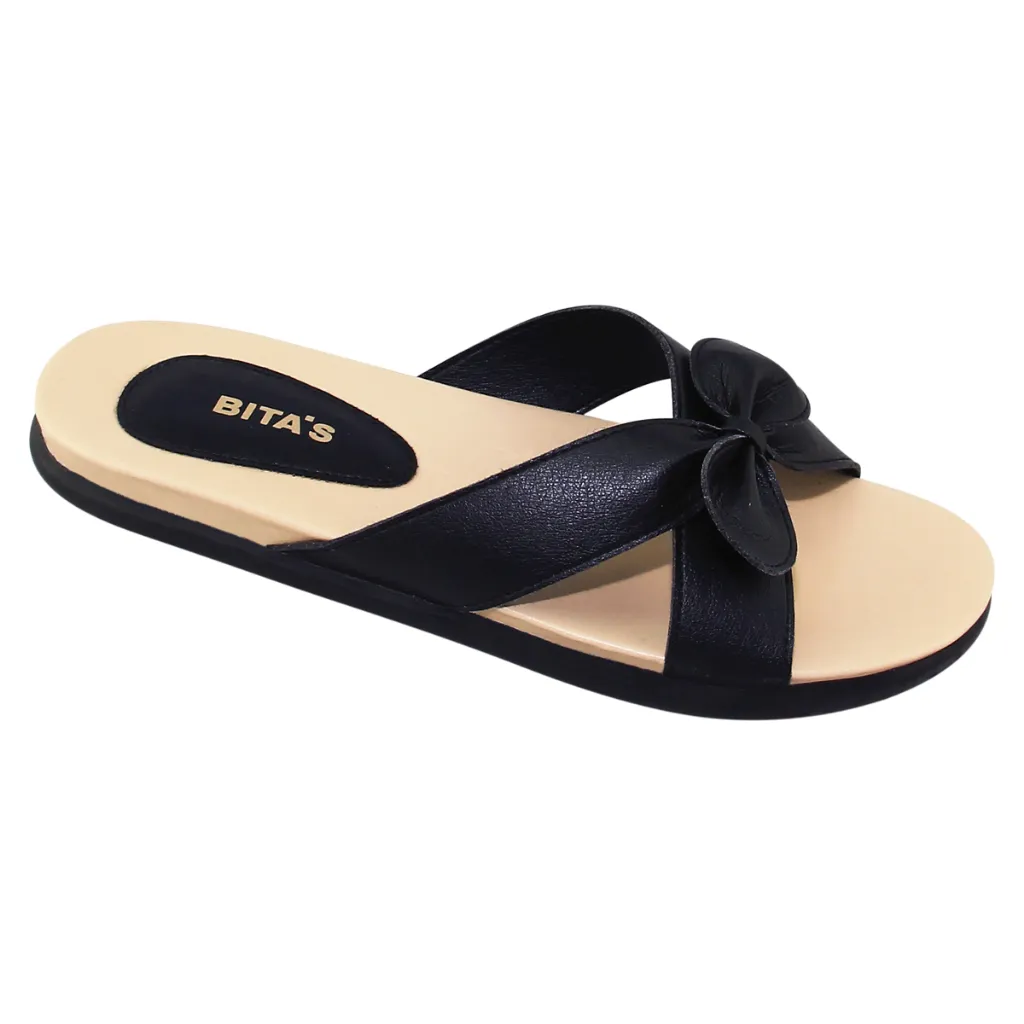 Ảnh Dép quai ngang nữ Bita's DYN.169 (Đen + Kem) 4