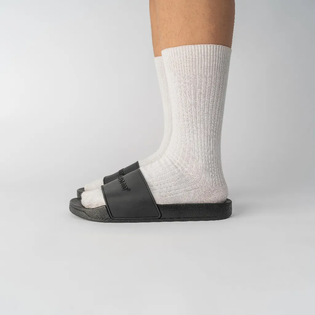 Ảnh Dép quai ngang slipper basic nam nữ The Bad God Basic X01 Chữ Đen Fullblack (KHÔNG HỘP) 2