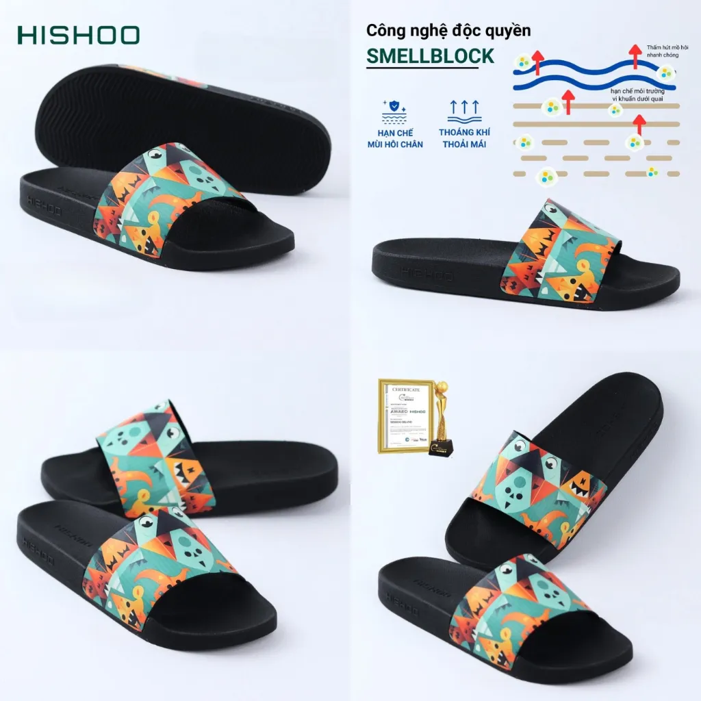 Ảnh Dép quai ngang slipper Kẹo hay bị ghẹo cao cấp nam, nữ HISHOO siêu nhẹ da Bò thời trang size 36-45 U113 1