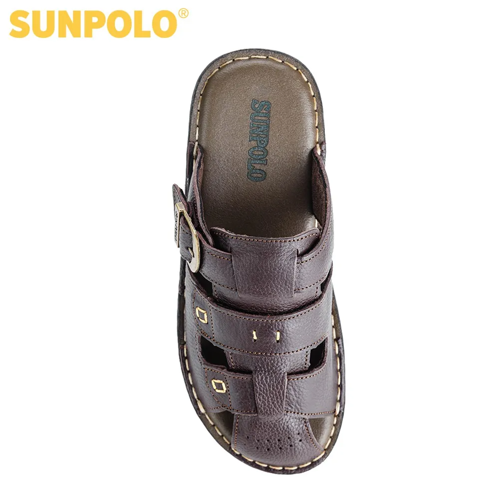 Ảnh Dép Rọ Nam Da Bò Cao Cấp SUNPOLO ABI020 4