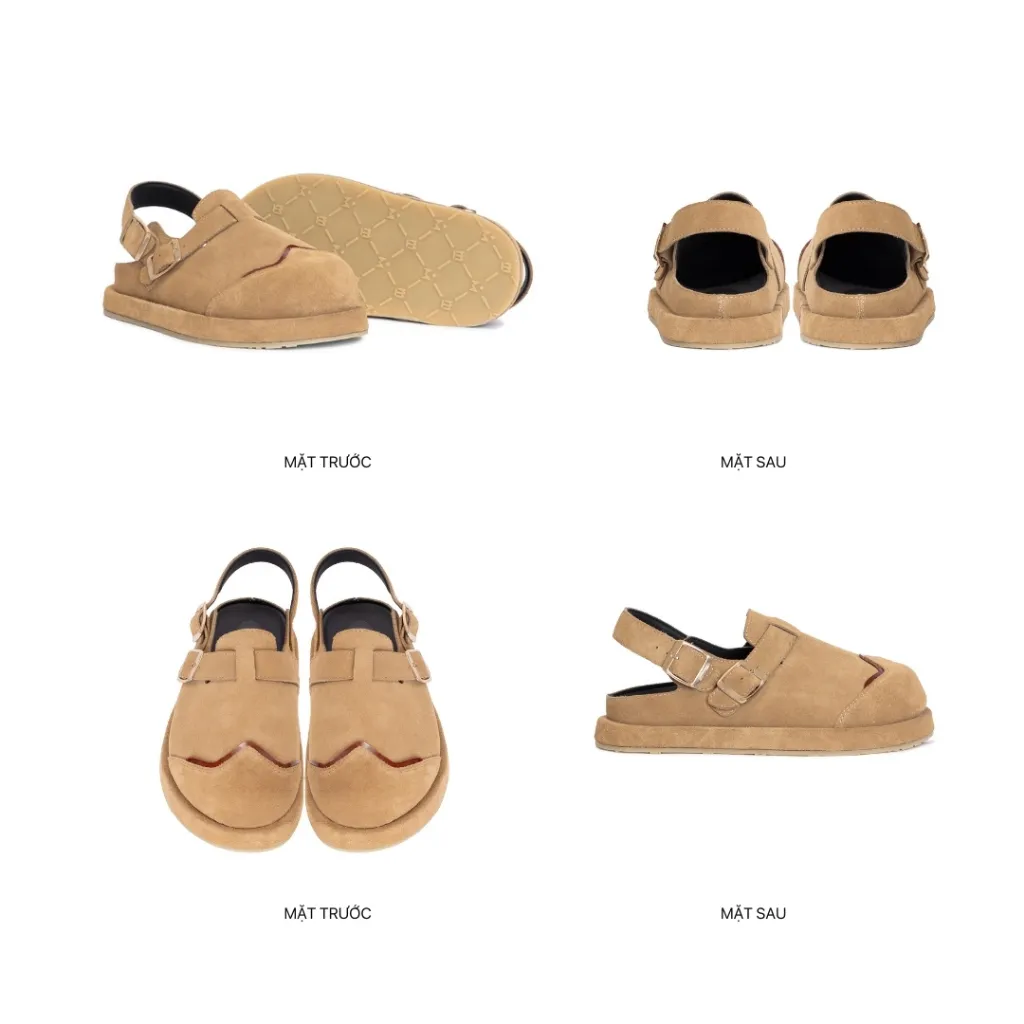 Ảnh Dép Sandal Bánh Mì Nam Nữ THEWOLF LOW CLOG SANDAL - Đen bóng, Đen da lộn, Tan, Tobaco, Nâu cà phê 4