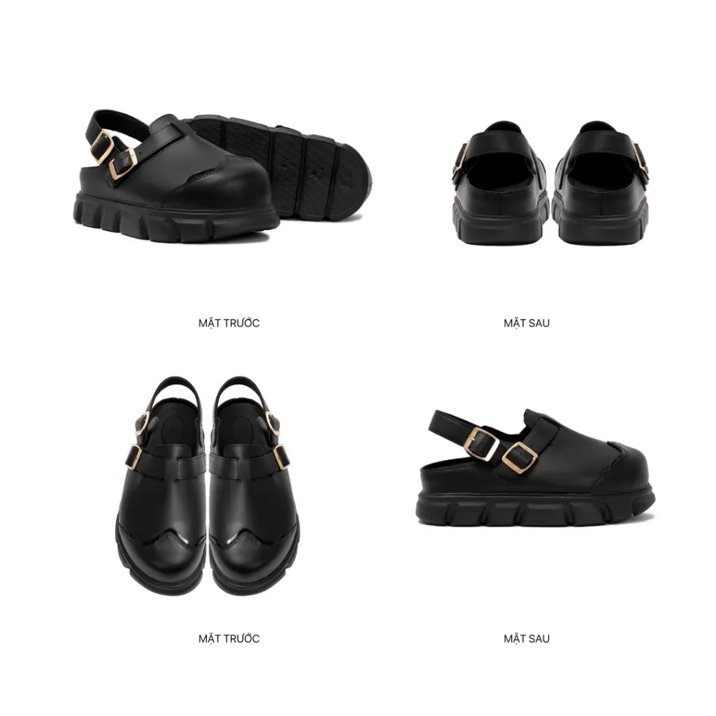 Ảnh Dép sandal bánh mì tăng chiều cao nam nữ THEWOLF HIGH CLOG SANDAL - Đen bóng, Tan, Tobaco, Nâu cà phê 1