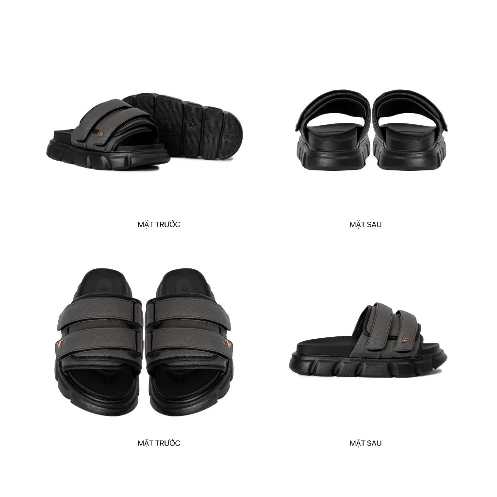 Ảnh Dép Sandal Nam Nữ Tăng Chiều Cao THEWOLF ESSENTIAL STRAP SLIDE SANDAL - Đen Xám Nâu Beige Kem Sữa 3