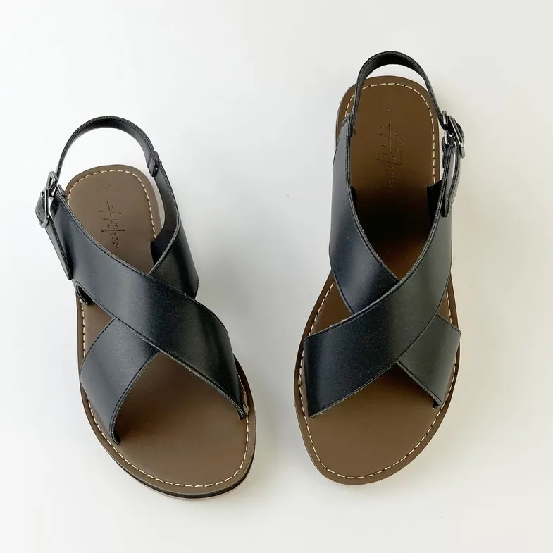 Ảnh Dép Sandal Nữ  đẹp thời trang đi biển, đi học xinh quai bản to đế bệt có Bigsize cao cấp VNXK ulzzang Nam S002 4