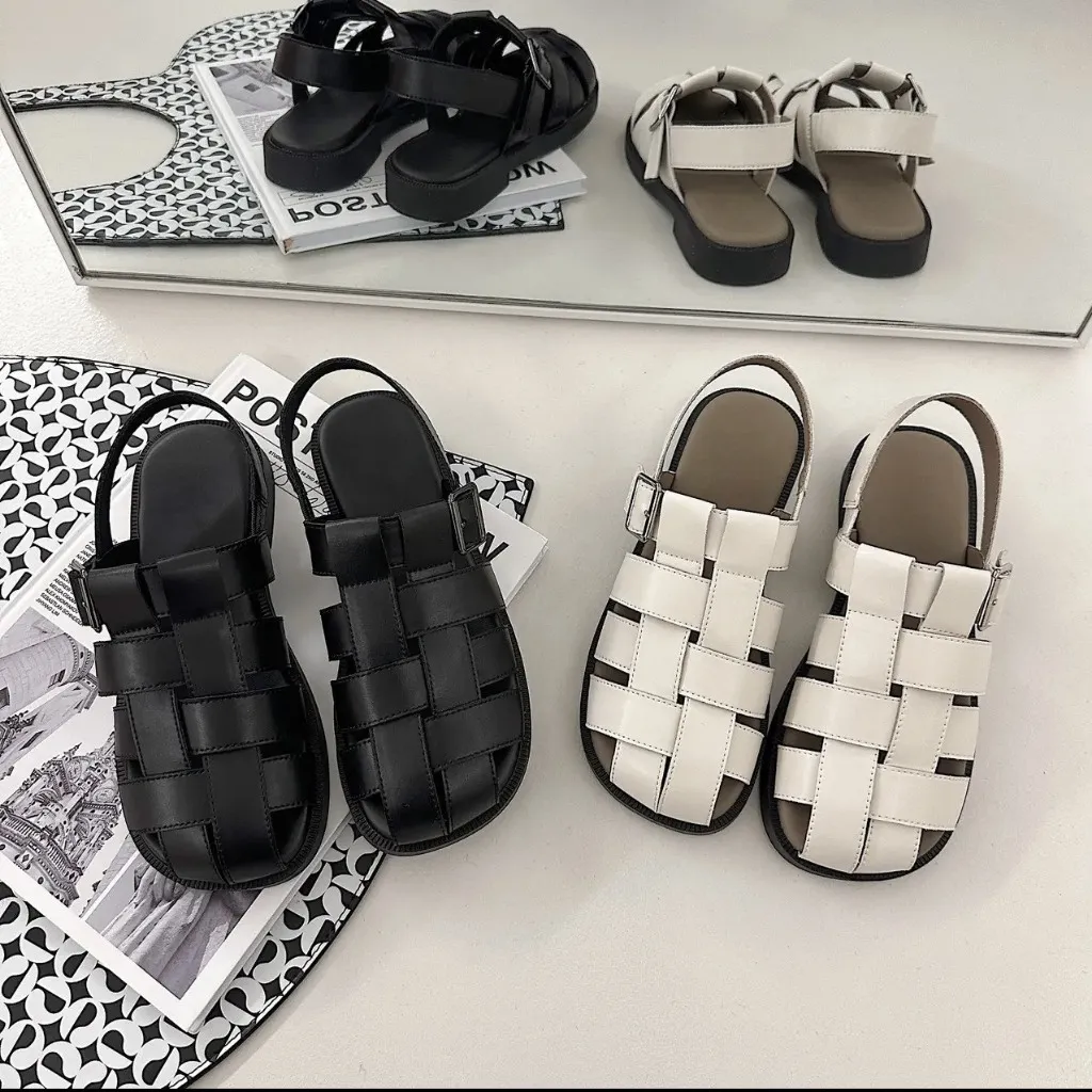 Ảnh Dép sandal nữ quai đan FAROSA - TH33 giày sục nữ quai hậu rọ đan lên chực xinh 3