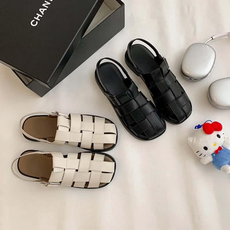 Ảnh Dép sandal nữ quai đan FAROSA - TH33 giày sục nữ quai hậu rọ đan lên chực xinh 4