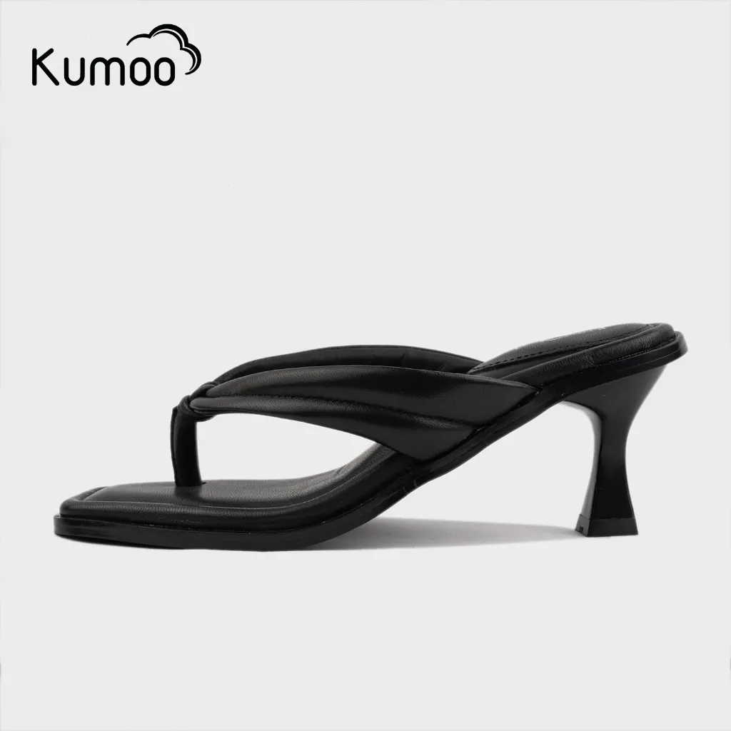 Dép Xỏ Ngón Nữ KUMOO XN-KUMOO-001-A Da Thật Gót 6cm Êm Ái