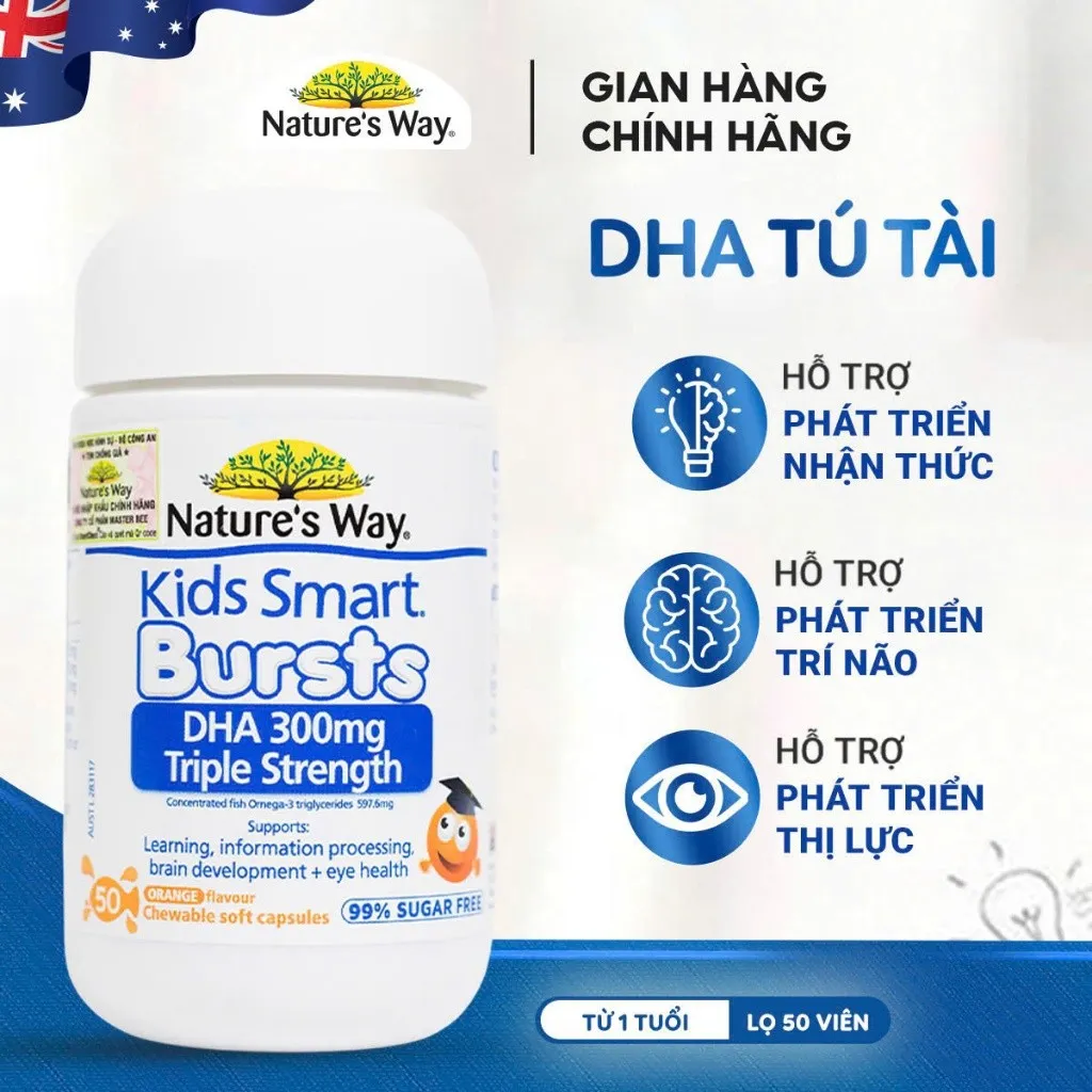 Review DHA Tú Tài Nature's Way 300mg: Bổ Sung DHA Hàm Lượng Cao Cho Bé Thông Minh, Mắt Sáng