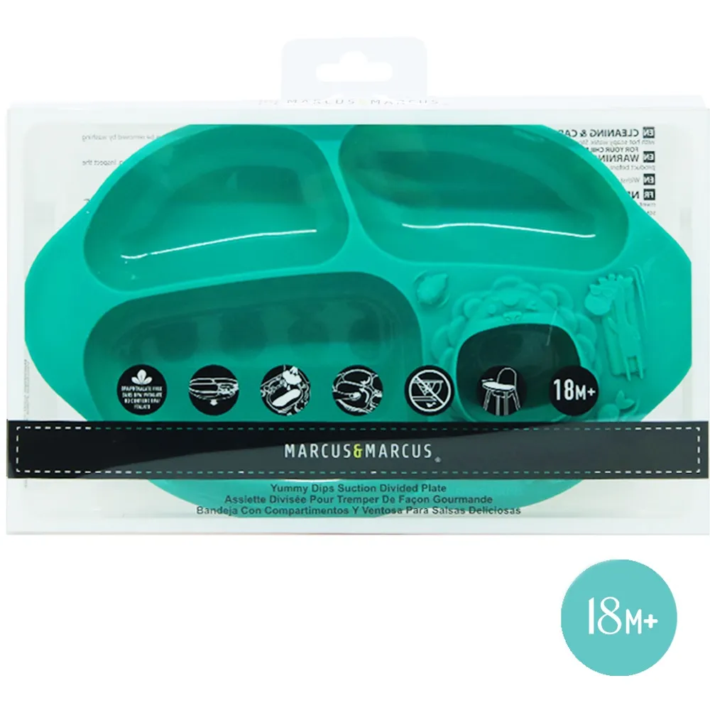 Ảnh Đĩa ăn dặm silicon chia ngăn có đế hút chân không chống đổ Yummy Marcus & Marcus, cho bé từ 18 tháng - Ollie 2