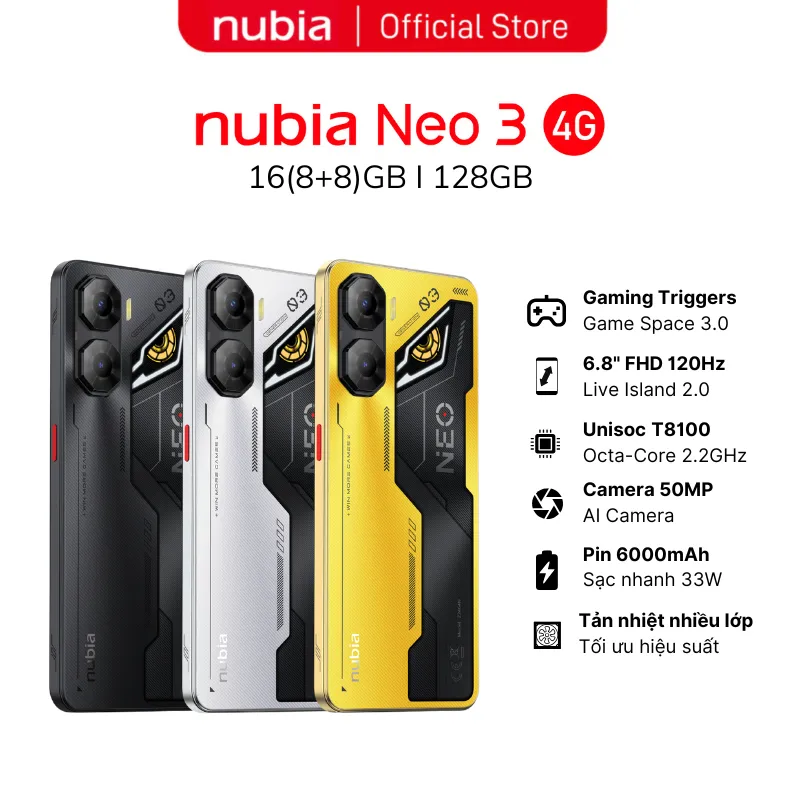 Ảnh Điện thoại Gaming Nubia Neo 3 4G 16(8+8)GB/128GB I Trigger Gaming I 6.8"120Hz - Hàng Chính Hãng 1