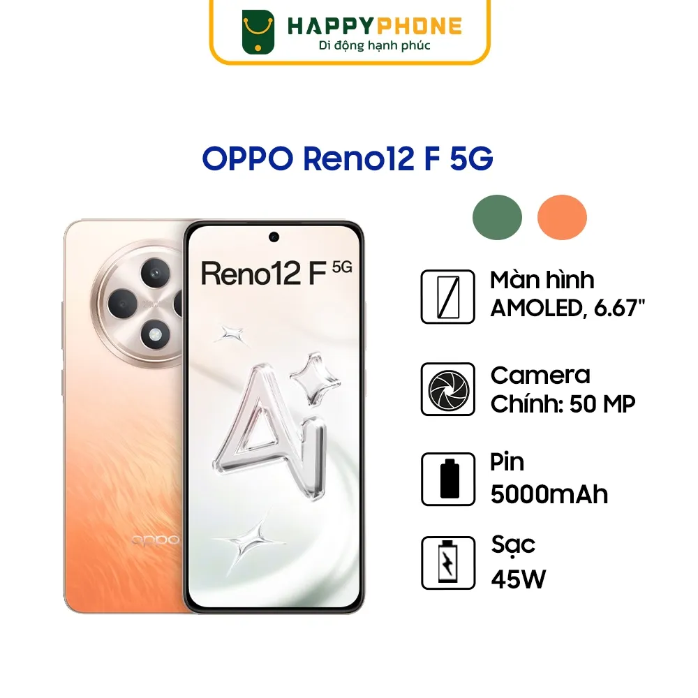 Ảnh Điện thoại OPPO Reno12 F 5G - Hàng Chính Hãng, Mới 100%, Bảo Hành 12 Tháng 2