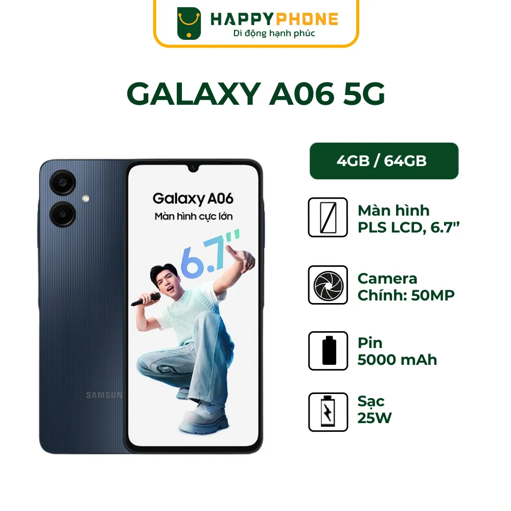Ảnh Điện thoại Samsung Galaxy A06 5G  - Hàng chính hãng, Mới 100%, Bảo hành 12 tháng 1
