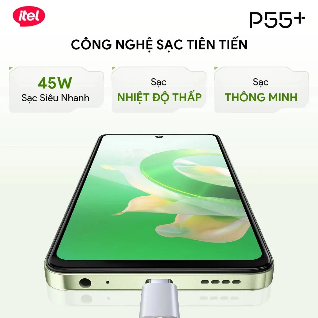 Ảnh Điện Thoại Thông Minh Itel P55+ 16GB(8+8)/256GB | Hỗ Trợ NFC  | 5000 mAH | Sạc Nhanh 45W | HD+ 90Hz 2