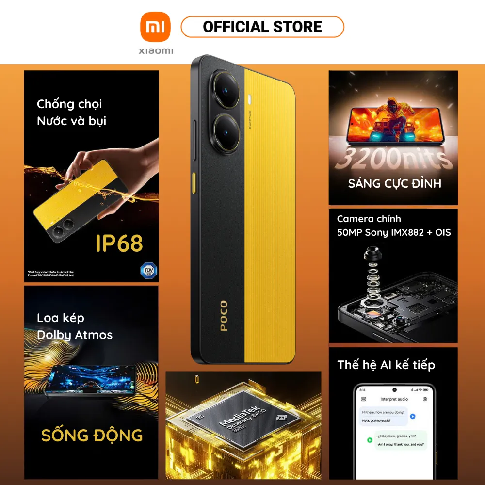 Ảnh Điện thoại thông minh POCO X7 Pro 5G (8+256GB | 12+256GB) | Màn 6.67" 120Hz AMOLED | D8400Ultra | 6000mAh 4