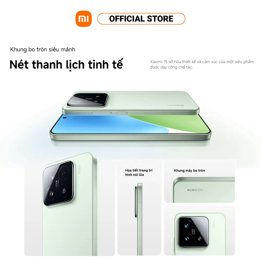 Ảnh Điện thoại thông minh Xiaomi 15 (12+256GB) | Màn hình sáng 3200nits | Camera Leica | SD8 HyperAI 4