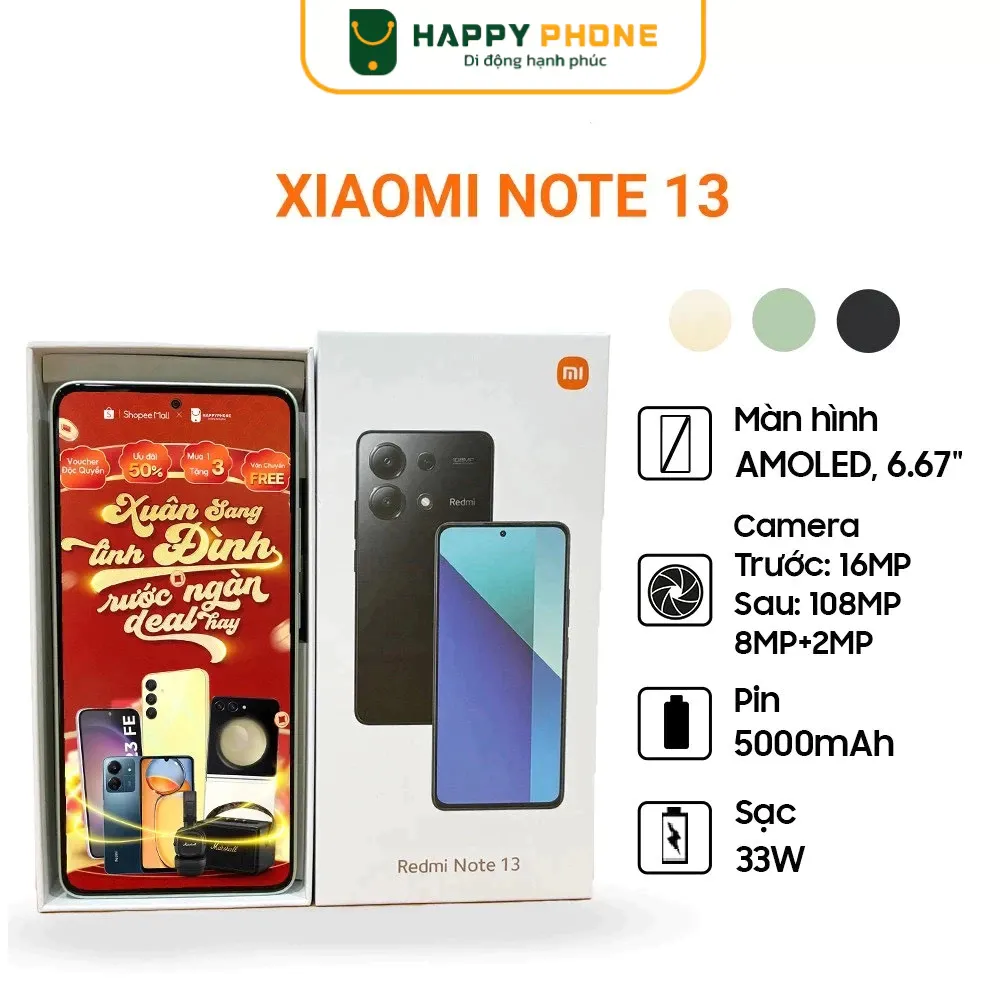 Ảnh Điện thoại Xiaomi Redmi Note 13 - Hàng Chính Hãng, Mới 100%, Bảo hành 18 tháng 2