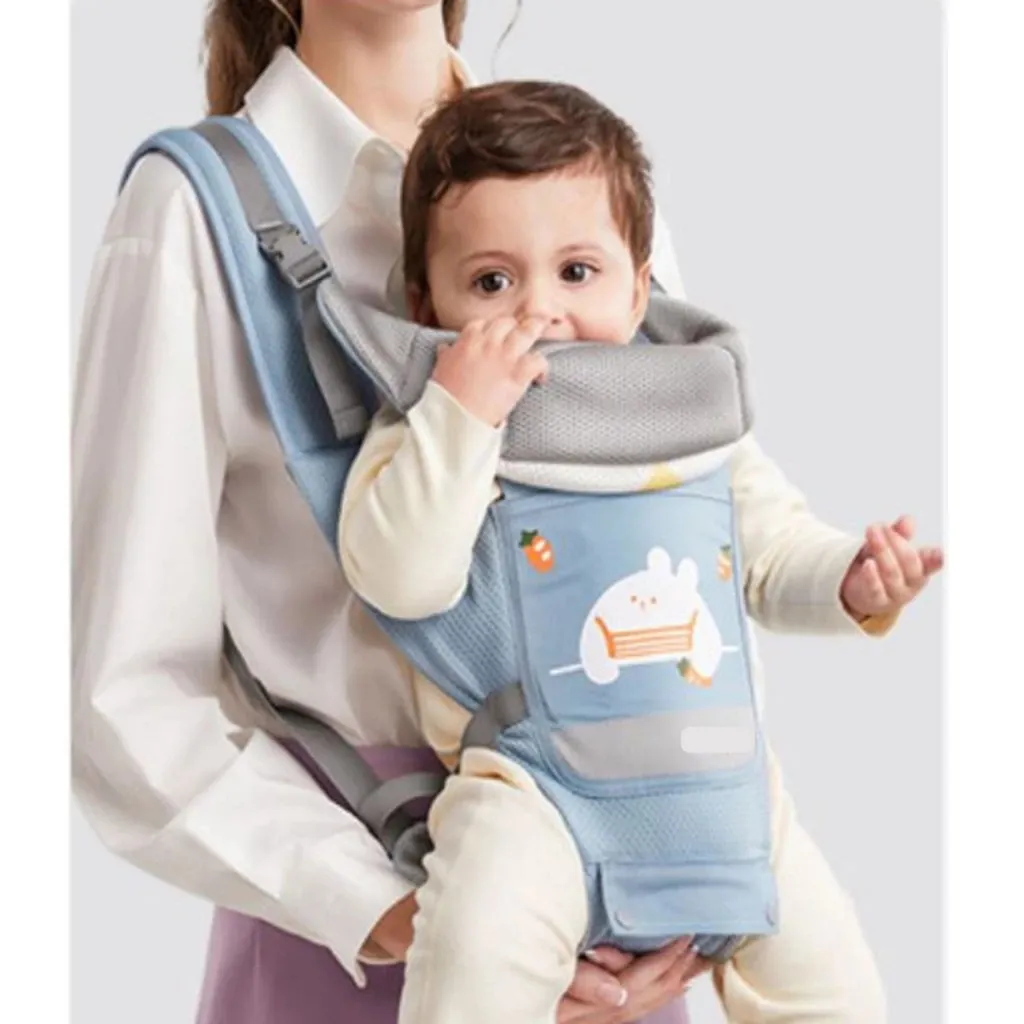 Ảnh Địu Cho Bé Alxintu Đa Năng Có 9 Tư Thế Chống Gù Cho Bé Từ 0-3t Gọn Nhẹ Bề Mặt Vải 3D Thoáng Khí 2