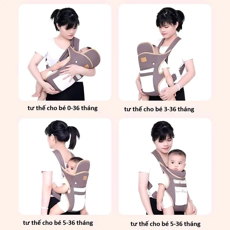 Ảnh Địu Em Bé Sơ Sinh Có Đỡ Cổ Đa Năng Gọn Nhẹ Hàng Chất Lượng Cao, Đai Địu Em Bé Đi Xe Máy 2