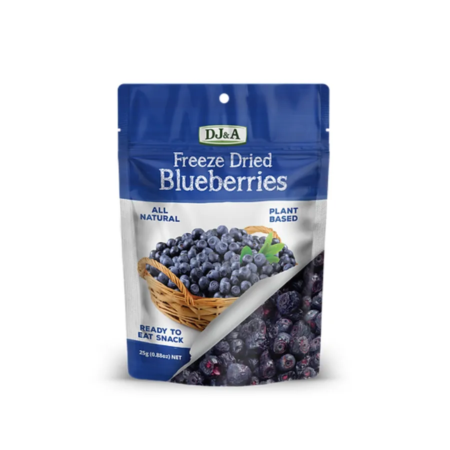 Ảnh DJ&A Blueberries Việt quất sấy giòn ăn liền 25g date mới nhất T10/2025 hàng Úc nhập khẩu 1