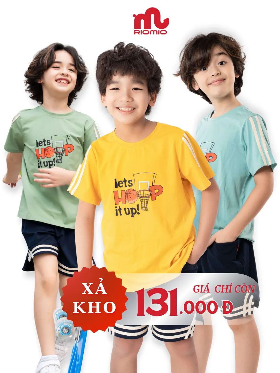 Ảnh Đồ bộ bé trai RIOMIO từ 7-12 tuổi đi chơi dã ngoại mặc nhà mát thoáng khí RBT552 1