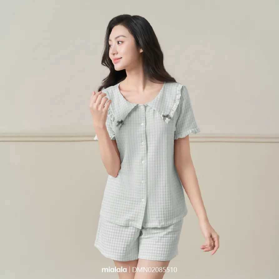 Ảnh Đồ bộ mặc nhà Mialala chất liệu cotton họa tiết kẻ caro DMN02025432 3