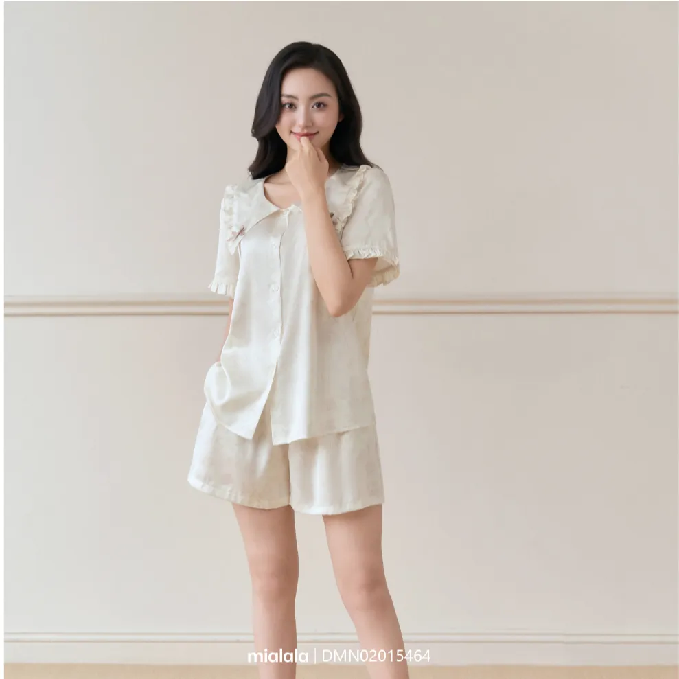 Ảnh Đồ bộ mặc nhà Mialala pyjama dáng ngắn lụa latin DMN02015464 1