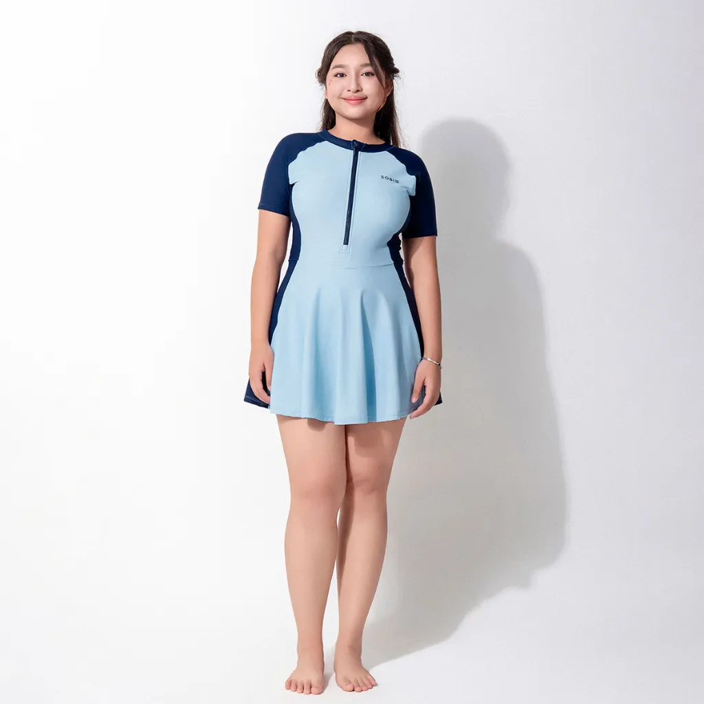 Ảnh Đồ bơi nữ liền thân khoá kéo tay ngắn Chubby Mia SOBIE 1