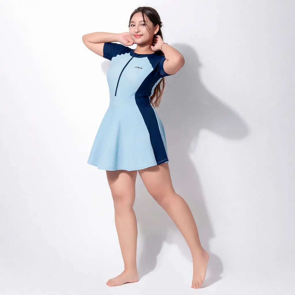 Ảnh Đồ bơi nữ liền thân khoá kéo tay ngắn Chubby Mia SOBIE 3