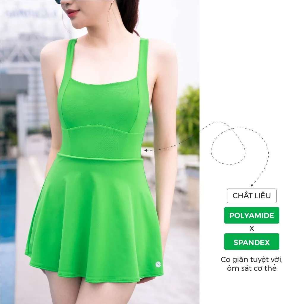 Ảnh Đồ Bơi Nữ Liền Thân Livan Sport Kèm Đệm Mút Rời, Bộ Bơi Nữ Váy, Bộ Bơi Nữ Liền Thân 3