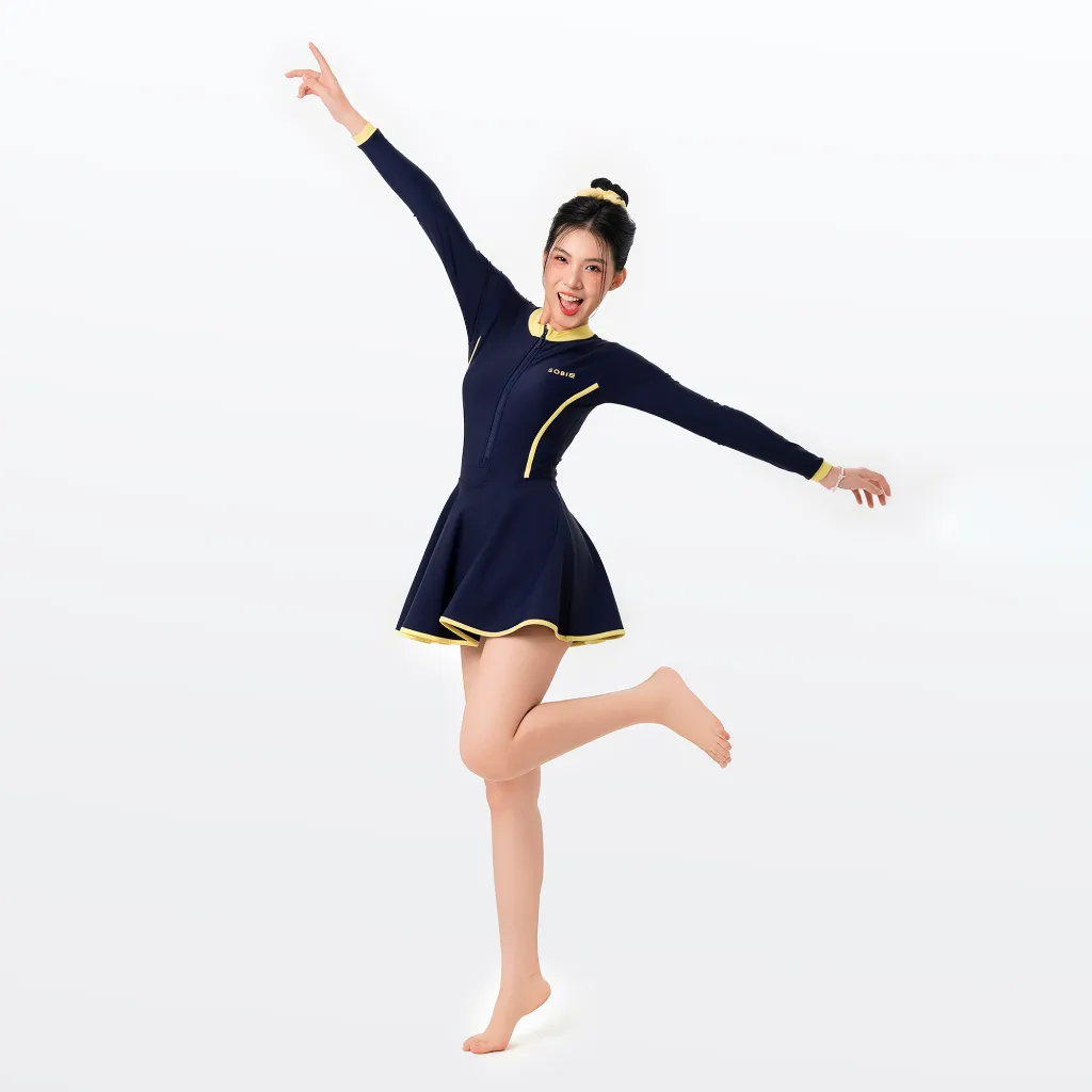 Ảnh Đồ bơi nữ SOBIE liền thân váy tay dài kín đáo và chống nắng Gorgeous Orion 4