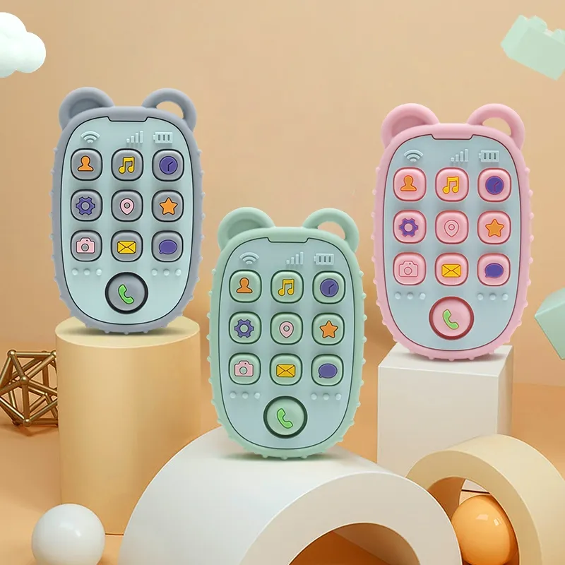 Ảnh Đồ Chơi Điện Thoại Di Động Mô Phỏng Gấu Nhỏ Bằng Silicon Không bpa Thoải Mái Cho Bé 1
